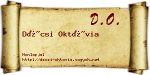Décsi Oktávia névjegykártya